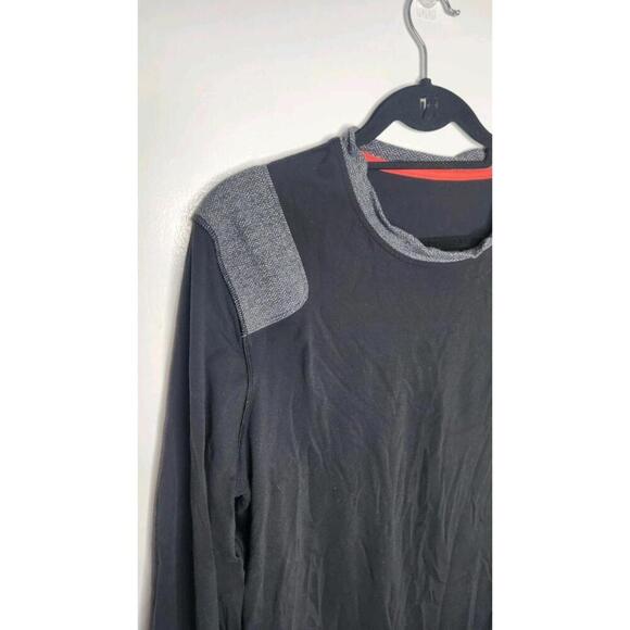 Lululemon Shirt Mens Medium Black Gray Long Sleeve Crewneck Athletic Performance - Picture 2 of 6